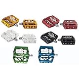 Azonic 420 Platform Pedals, Anodized Blue, Aluminum, CroMoly