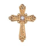 14K Rose Gold Diamond Cross Pendant