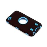 Smile Case Full Protection Case Black on blue for iPod Touch 4 4G iTouch 4 4G with Belt Clip Holster (it-Black on blue)