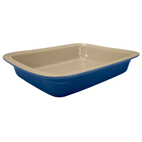 Le Creuset Stoneware 10-1/2-by-13-1/4-Inch Deep Dish Baker, Cobalt Blue