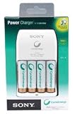 Sony Battery Charger Includes 4 Aa 2000 Mah Compact Design W/ Flip Down Plug & Worldwide Voltage