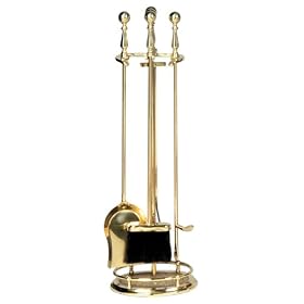 5 Pc. Solid Brass Fireset With Ball Handle by UniFlame