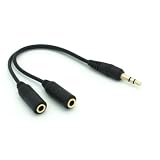 SELNA Premium Universal 3.5mm Black Headset and Speaker Audio Jack Splitter Y Adapter for AT&T Samsung Focus S - AT&T Samsung Galaxy Alpha - AT&T Samsung Galaxy Appeal - AT&T Samsung Galaxy Exhilarate SGH-i577 - AT&T Samsung Galaxy Express - AT&T Samsung Galaxy Mega 2