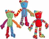 Vo-Toys Toetally Sock Happy Toy Assort Colors 13in Plush Dog Toy