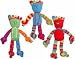 Vo-Toys Toetally Sock Happy Toy Assort Colors 13in Plush Dog Toy