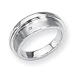 Diamond and Sterling Silver Ladies Ring (Sizes 6-8)