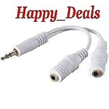 HEADPHONE SPLITTER FOR IPOD VIDEO, NANO, MINI, SHUFFLE & ALL OTHER MP3/MP4 PLAYERS (WHITE)