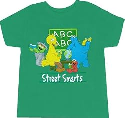 Sesame Street Characters Street Smarts ABC Green T-Shirt Tee