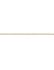 14k Yellow gold 1.2mm Solid Diamond-Cut Machine Made with Lobster Rope Chain
