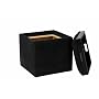 Handy Living Cube/Tray Storage Ottoman Microfiber, Black