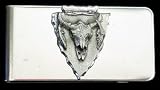 Sculpted Pewter Moneyclip - Arrowhead Buffalo Skull - Sculpted Pewter Money Clip/Card Holder