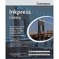 Inkpress Commercial, Glossy - 240 gsm, 10.4mil, 94% Bright, Single Sided, 13'' X 19'', 100 sheets