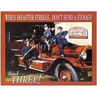 Desperate Enterprises Stooges Fire Department Collectible Metal Sign, Model# 1081