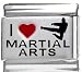 I Heart Martial Arts Red Heart Laser Italian Charm