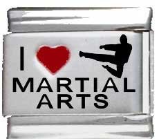 I Heart Martial Arts Red Heart Laser Italian Charm