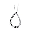 14K White Gold 1/4 ct. Alternating Black and White Diamond ''Journey of Love'' Pendant with Chain