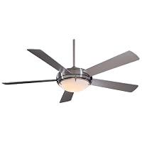 Minka-Aire Fans F603-BN 54 Como Contemporary Brushed Nickel Ceiling Fan w/ Light and Wall Ctrl