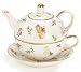 Delicate Butterfly,Dragonfly And Flowers Porcelain Duo Teapot Wonderful Gift Idea