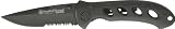 Smith & Wesson SW423BS Oasis Serrated Drop Point Blade Knife, Black Titanium Coated Handle and Blade