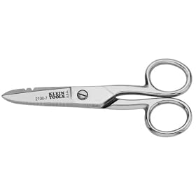 Klein 2100-7 Electrician's Scissors - Stripping Notches