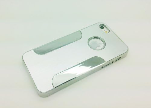 Premium Chrome Aluminum Skin Hard Back Case Cover for Apple iPhone 5 (Silver)+Free the American flag protective film for iphone 5,by aimi