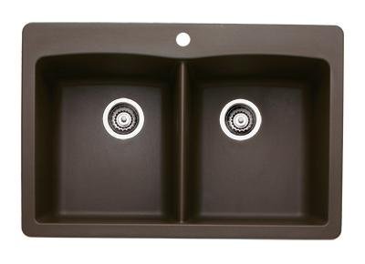 Blanco BL440218 BlancoDiamond Equal Double Bowl, Cafe Brown