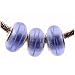 Murano Style Glass Lampwork "925" Bead Fits Pandora Electric Blue with White Stripes, 14mm (3)