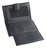 BLACK LEATHER WOMEN'S WALLET EXECUTIV PURSE W COIN CASE