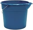 United Solutions PA0147 Blue 3 Gallon (12 Quart) Plastic Utility Pail with Handle and Pouring Spout - Pack of Three (3)