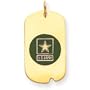14K Army Star Dog Tag Charm - JewelryWeb