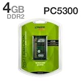 Kingston ValueRAM 4GB Kit (2x2GB Modules) 667MHz PC2-5300 DDR2 Notebook Memory (KVR667D2K2SO/4GR)
