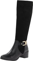 Big Sale Best Cheap Deals AK Anne Klein Women's Joettaw Suede Wide Calf Riding Boot,Black/Black,8.5 M US