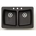 Astracast AL20MB PEGASUS Granite Double Bowl Kitchen Sink, Black
