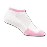 Thorlo Thin Cushion Micro-Mini Crew Tennis Socks with THORiLONi and CoolMaxi - White/Pink - T1CCU