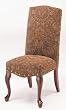 Camel Back Parsons Chair in Chinelle Tapestry Fabric with Large Nailhead Trim and "Mahogany" Cabrile Legs - 2 Pack