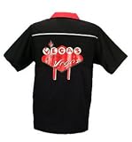 Vegas Baby Vegas Bowling Shirt Black & Red Swingmaster