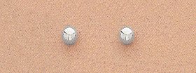 14kt White Gold Ball Earrings