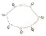 Dangling Turtle Charm Sterling Silver Anklet Bracelet