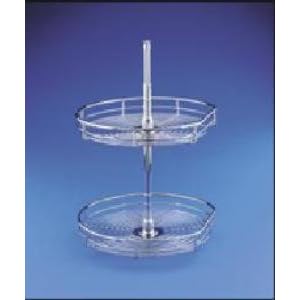 Chrome Wire D-Shape Lazy Susan Shelf Unit by 