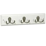 show Brainerd Satin Nickel Wall Coat Racks Mount Hooks White Wood