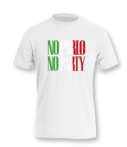 Luckja EM 2016 Trikot Italien Fanshirt No Pirlo No Party EM03 Kinder T-Shirt