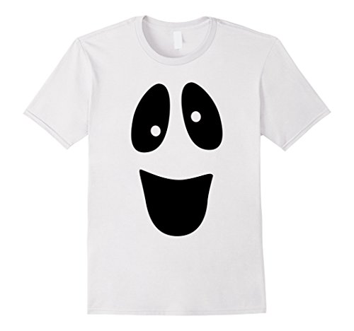 Men's Funny Ghost Face Halloween T-Shirt Large White