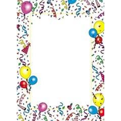 GEO39219 Party Design Letterhead Paper, 8-1 2 x 11, 24-lb. Bond, 100 Sheets Pack by Geographics