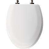 Buy Bemis 1544OR346 Molded Wood Elongated Toilet Seat With Oil Rubbed Bronze Hinges,... by Bemis