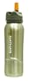 Nathan Stainless Steel 700 mL Flip Straw Bottle (Natural Steel)