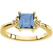 14K Yellow Gold London Blue Topaz and Diamond Ring