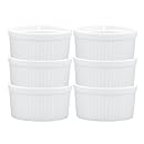 HIC Porcelain Souffle,Set of 6,  4-ounce, 3-inch