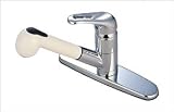 1 Handle Pull Out Kitchen Faucet Chrome w/White Spray