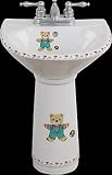 Children's Bathroom White Vitreous China, Buddy Bear Child-size Pedestal Sink White