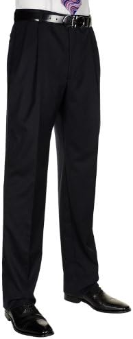 Berle Mens Worsted Wool Dress Pants Size 31 Pleated Navy Blue Trousers Slacks Resistant Milan 31